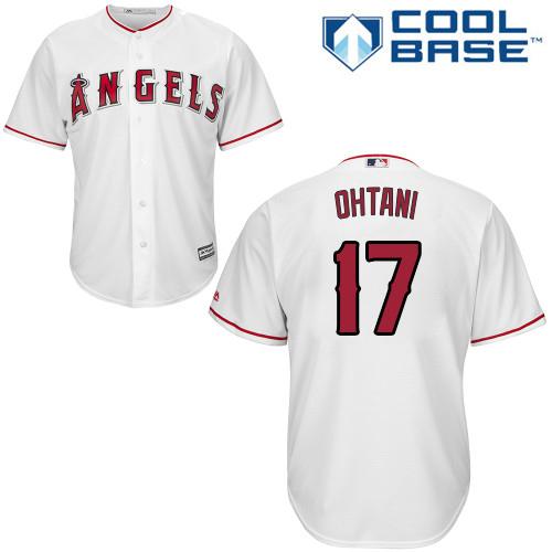 Angels of Anaheim #17 Shohei Ohtani White New Cool Base Stitched MLB Jersey - Click Image to Close